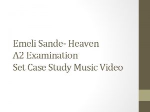 Emeli Sande Heaven A 2 Examination Set Case