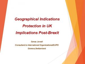 Geographical Indications Protection in UK Implications PostBrexit Sanaz