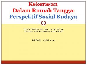 Kekerasan Dalam Rumah Tangga Perspektif Sosial Budaya HERU