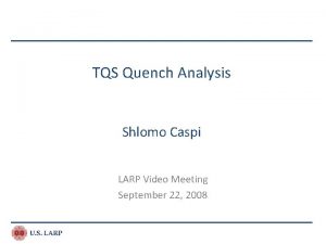 TQS Quench Analysis Shlomo Caspi LARP Video Meeting