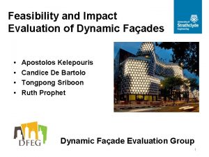 Feasibility and Impact Evaluation of Dynamic Faades Apostolos