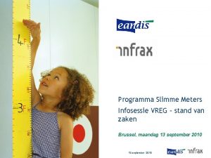 Programma Slimme Meters Infosessie VREG stand van zaken