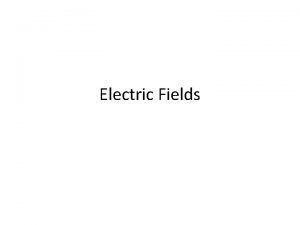 Electric Fields Review Law of Electric Charges Like