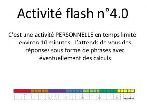 Activit flash n 4 0 Cest une activit