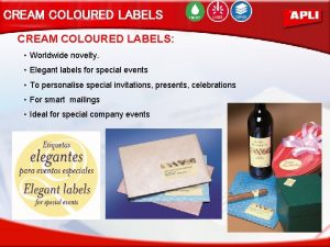 CREAM COLOURED LABELS Worldwide novelty Elegant labels for
