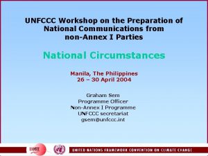 UNFCCC Workshop on the Preparation of National Communications