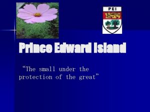 Prince Edward Island The small under the protection