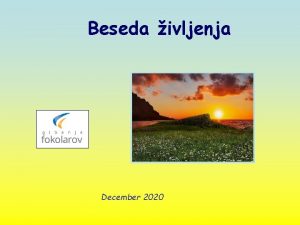 Beseda ivljenja December 2020 Gospod je moja lu