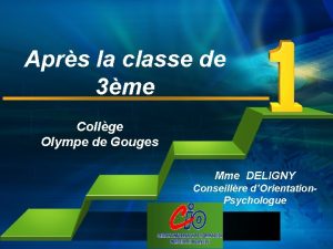 Aprs la classe de 3me Collge Olympe de