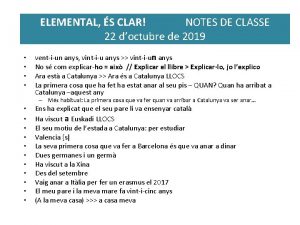 ELEMENTAL S CLAR NOTES DE CLASSE ELEMENTAL S