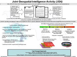 Joint GeospatialIntelligence Activity JGA NGA USSTRATCOM and USJFCOM