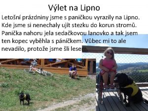 Vlet na Lipno Leton przdniny jsme s panikou