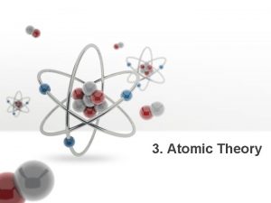 3 Atomic Theory Atomic Theory Atoms are composed