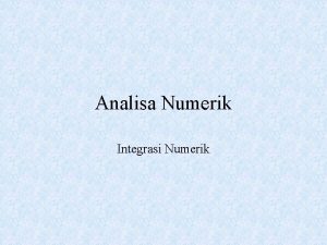 Analisa Numerik Integrasi Numerik Review Ide Pemakaian Polinom