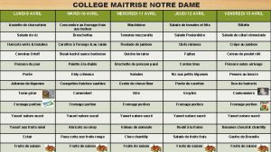 COLLEGE MAITRISE NOTRE DAME LUNDI 9 AVRIL MARDI