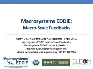 Macrosystems EDDIE MacroScale Feedbacks Carey C C K