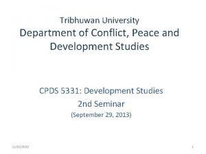 Tribhuwan University Department of Conflict Peace and Development