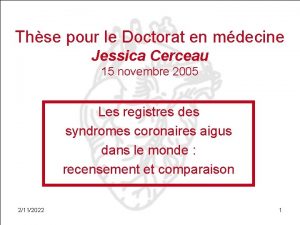 Thse pour le Doctorat en mdecine Jessica Cerceau