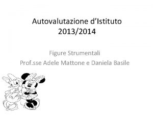 Autovalutazione dIstituto 20132014 Figure Strumentali Prof sse Adele