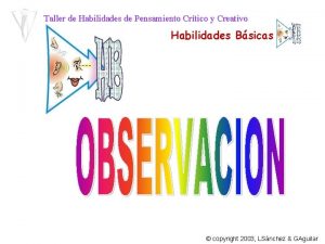 Taller de Habilidades de Pensamiento Crtico y Creativo