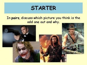 STARTER In pairs discuss which picture you think