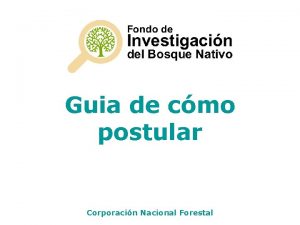 Guia de cmo postular Corporacin Nacional Forestal En