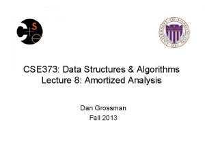 CSE 373 Data Structures Algorithms Lecture 8 Amortized