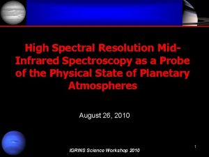 High Spectral Resolution Mid Infrared Spectroscopy as a