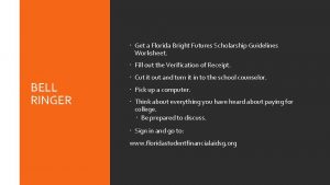 Get a Florida Bright Futures Scholarship Guidelines Worksheet