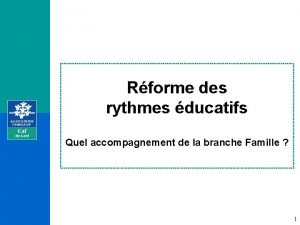 Rforme des rythmes ducatifs Quel accompagnement de la