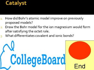 Catalyst How did Bohrs atomic model improve on