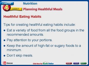 Healthful Eating Habits Tips for creating healthful eating