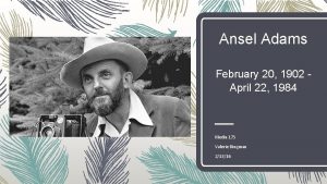 Ansel Adams February 20 1902 April 22 1984