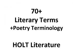 70 Literary Terms Poetry Terminology HOLT Literature tone
