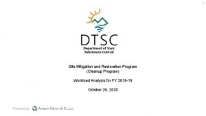 1 Site Mitigation and Restoration Program Cleanup Program