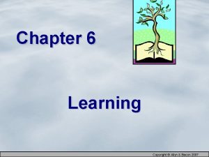 Chapter 6 Learning Copyright Allyn Bacon 2007 What