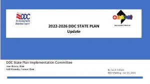 2022 2026 DDC STATE PLAN Update DDC State