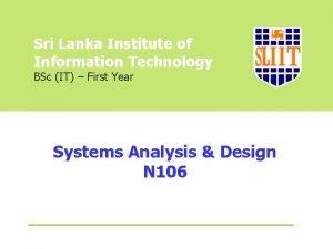 Sri Lanka Institute of Information Technology BSc IT