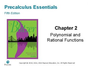 Precalculus Essentials Fifth Edition Chapter 2 Polynomial and