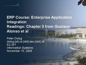 ERP Course Enterprise Application Integration Readings Chapter 3