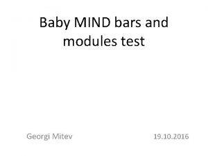 Baby MIND bars and modules test Georgi Mitev
