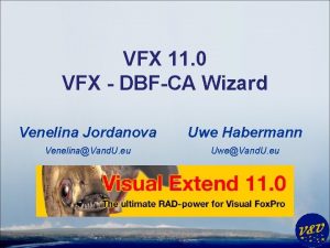 VFX 11 0 VFX DBFCA Wizard Venelina Jordanova