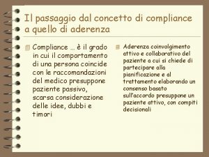 Il passaggio dal concetto di compliance a quello