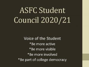 ASFC Student Council 202021 Voice of the Student