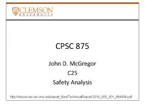 CPSC 875 John D Mc Gregor C 25