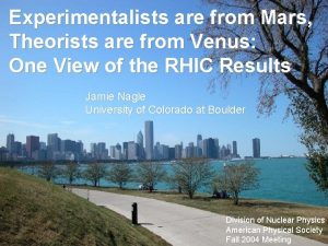Experimentalists are from Mars Theorists are from Venus