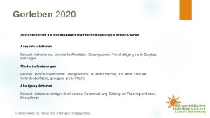 Gorleben 2020 Zwischenbericht der Bundesgesellschaft fr Endlagerung im