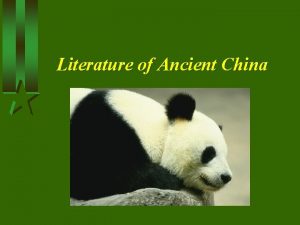 Literature of Ancient China Historical Highlights 422 23