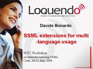 Davide Bonardo SSML extensions for multi language usage