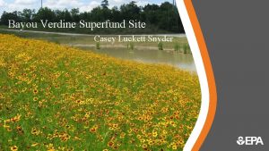 Bayou Verdine Superfund Site Casey Luckett Snyder Presentation